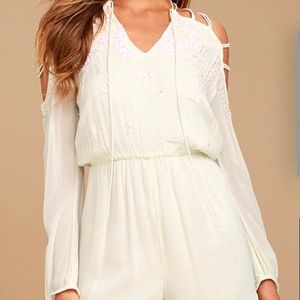 NEW FRIENDS COLONY PALE MINT GREEN BEADED ROMPER